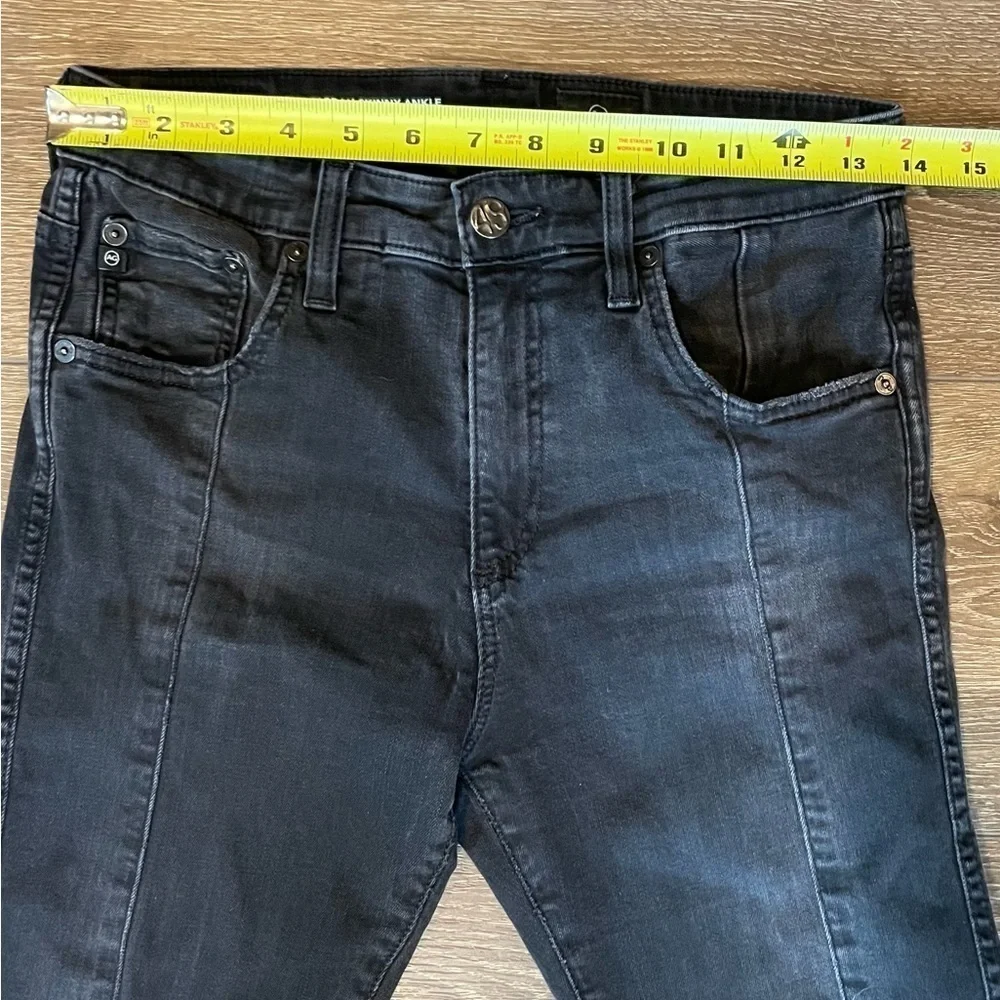AG Adriano Goldschmied The Farrah Skinny Ankle High Rise Jeans Black - Picture 3 of 12
